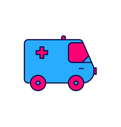 Filled Outline Ambulance And Emergency Car Icon