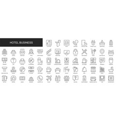 Hotel Business Web Icons Set In Thin Line Design