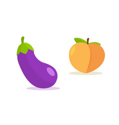 Peach Cartoon Emoji Icon Eggplant Emoticon