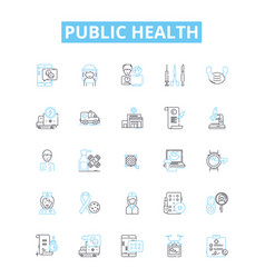 Public Health Line Icons Set