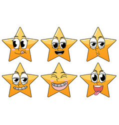 Set Of Facial Expression Vintage Style Star