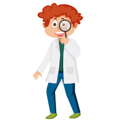 A Boy Wearing Lab Coat