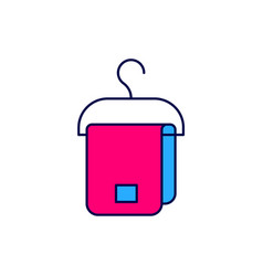 Filled Outline Towel On Hanger Icon Isolated