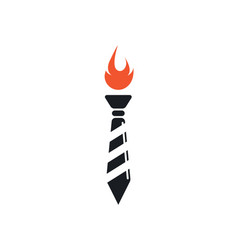 Neck Tie Torch Icon Concept Design