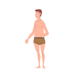 Overweight Man In Underwear Male Mesomorph Body