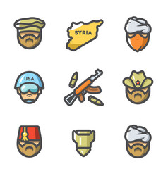 Set Of War Syria Icons