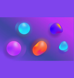 3d Abstract Shapes Elements Neon Blobs Graphic