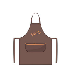 Barista Brown Apron With Pocket And Stitch