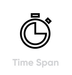 Time Span Icon Editable Outline