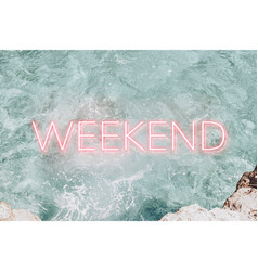 Weekend Pink Neon Word Typography