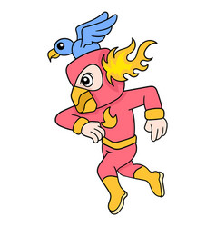 Bird Superhero Eradicate Evil Doodle Icon Image