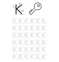 Printable Letter K Alphabet Tracing Worksheet