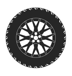 Wheel Iconblack Logo Isolated On White