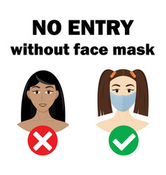 Girls Icon No Entry Without Face Mask