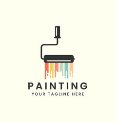 Paint Brush Vintage Style Logo Icon Template