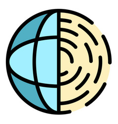 Positive Global Life Skills Icon Color Outline