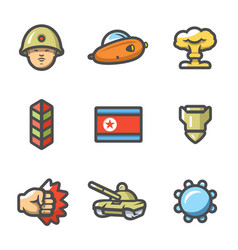 Set Of North Korea Icons