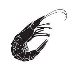 Whole Shrimp Icon Silhouette Of Shrimp Or Prawn