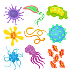 Flat Set Of Different Dangerous Viruses