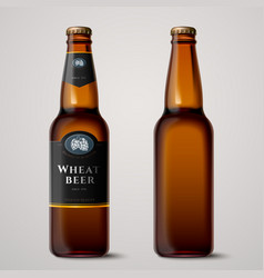 3d Wheat Beer Glass Bottles Mockup