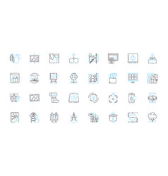 Artificial Processing Linear Icons Set Algorithm