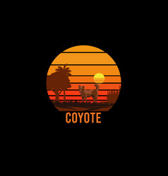 Coyote Retro Vintage Landscape