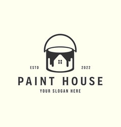 House Painting Logo Vintage Template Design