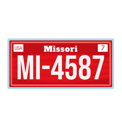 Usa License Plate From American Car Missouri