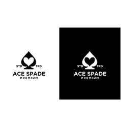 Ace Spade Card Black Logo Design