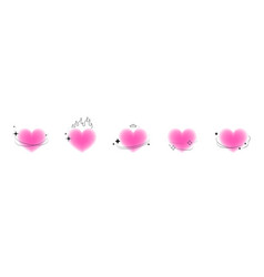 Blurred Pink Aura Heart With Line Shape Crown