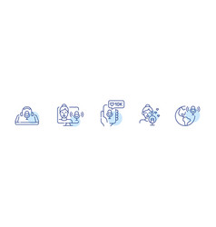 Girl Podcast Blogger Icons Set Pixel Perfect