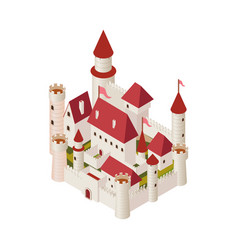 Isometric Medieval Castle Composition