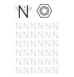 Printable Letter N Alphabet Tracing Worksheet