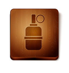 Brown Hand Grenade Icon Isolated On White