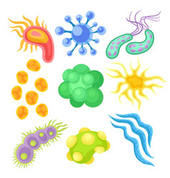 Flat Set Of Various Viruses Structures