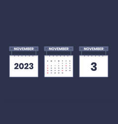 3 November 2023 Calendar Icon For Schedule