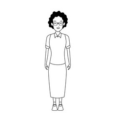 Old Woman Cartoon Icon Flat Design