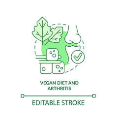 Vegan Diet And Arthritis Green Concept Icon