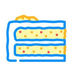 Carrot Cake Slice Food Snack Color Icon