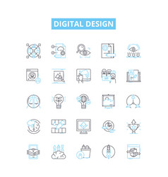 Digital Design Line Icons Set