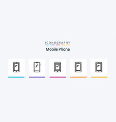 Mobile Phone Line 5 Icon Pack Including Camera