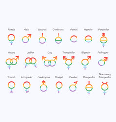 Set Of Gender Symbols Lgbtq Community Gay