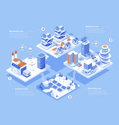 Smart City Concept 3d Isometric Web People Scene