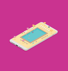 Summer Pool Mobile Phone Flat Design Style