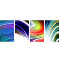 Liquid Color Waves Poster Set For Wallpaper