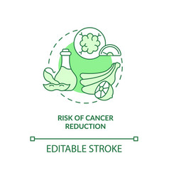 Risk Of Cancer Reduction Green Concept Icon