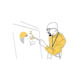 Business Man Pointing To Whiteboard Art