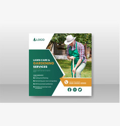 Lawn Care Social Media Post Design Template