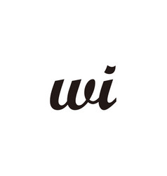 Letter Wi Connect Geometric Symbol Simple Logo