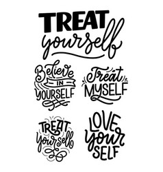 Set With Selfcare Lettering Quotes For Blog